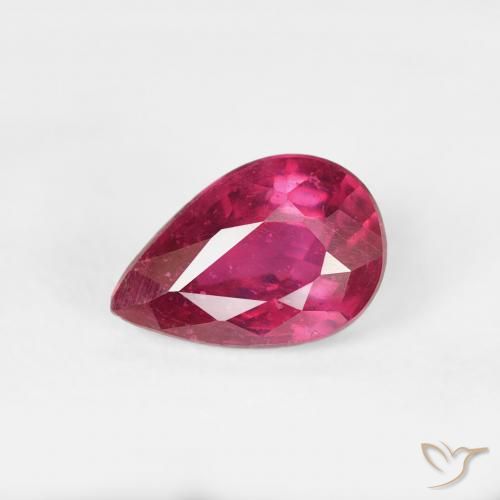 0.70ct Natürlicher Hellrot Rubin, Birnenform, VS-SI