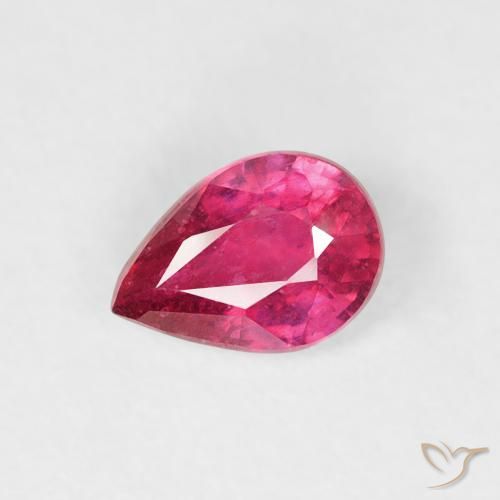 0.49ct Natürlicher Hellrot Rubin, Birnenform, VS-SI