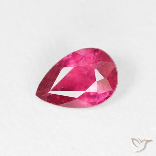 0.58ct Natürlicher Rosaig-rot Rubin, Birnenform, VS-SI