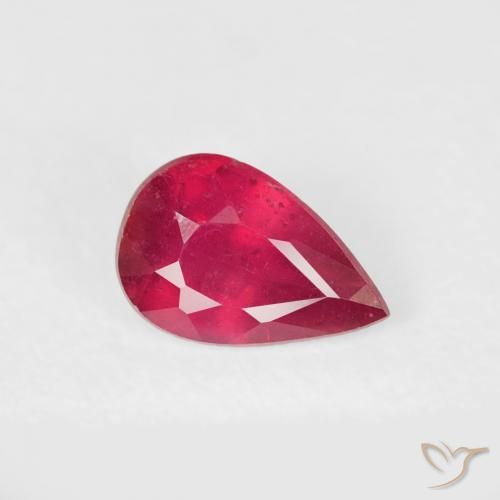 0.52ct Natürlicher Tiefrot Rubin, Birnenform, VS-SI