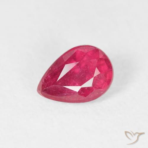 0.62ct Natürlicher Rosaig-rot Rubin, Birnenform, VS-SI