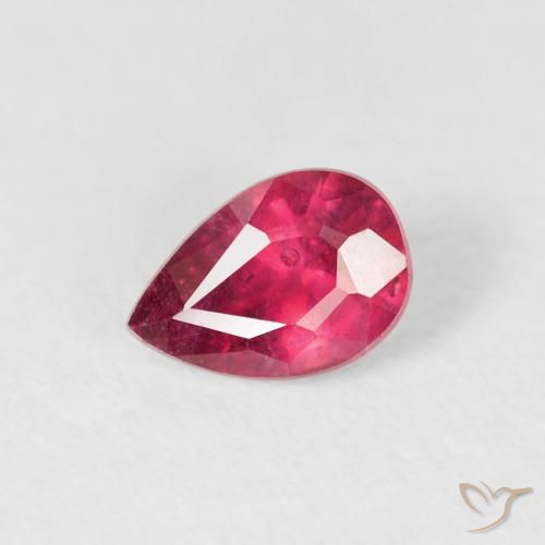 0.62ct Natürlicher Mittelrot Rubin, Birnenform, VS-SI