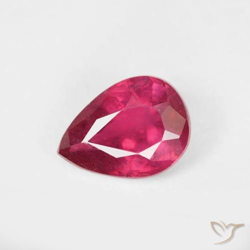 0.78ct Natürlicher Mittelrot Rubin, Birnenform, VS-SI