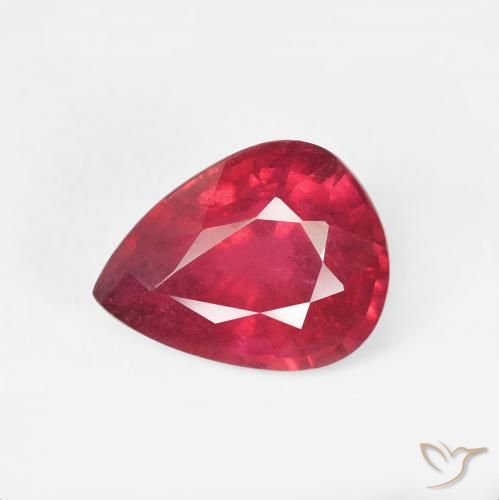 2.55ct Natürlicher Mittelrot Rubin, Birnenform, VS