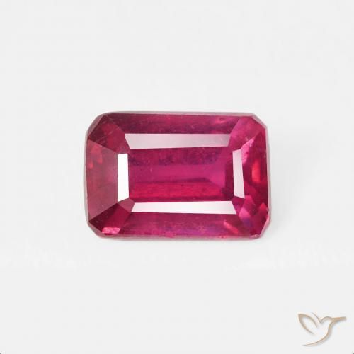 0.94ct Natürlicher Hellrot Rubin, Smaragdschliff, VS