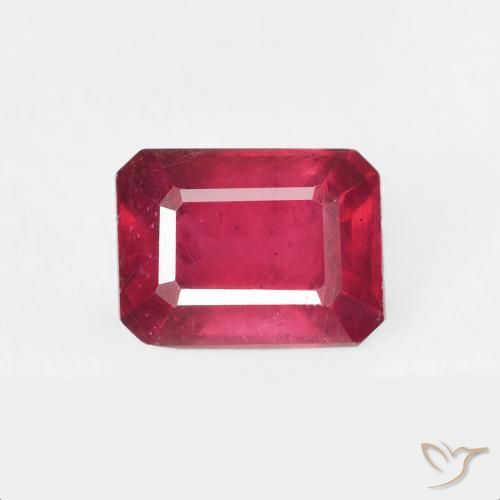 1.56ct Natürlicher Marmelade Rot Rubin, Smaragdschliff, VS