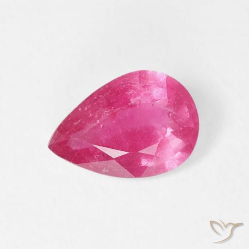 1.24ct Natürlicher Rosaig-rot Rubin, Birnenform, VS