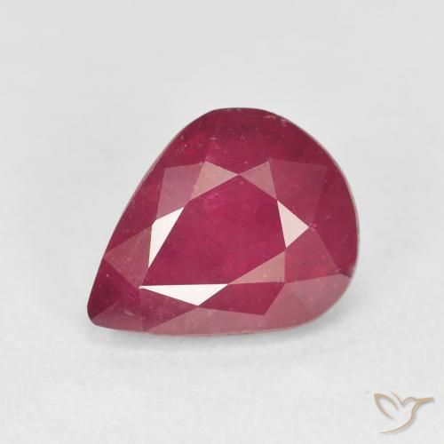 4.12ct Natürlicher Rosaig-rot Rubin, Birnenform, VS