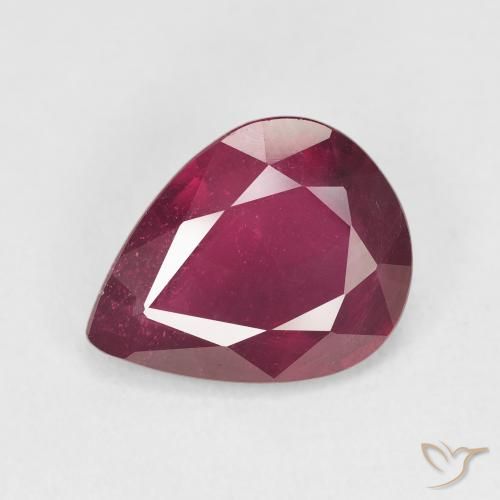 4.11ct Natürlicher tiefrot Rubin, Birnenform, VS