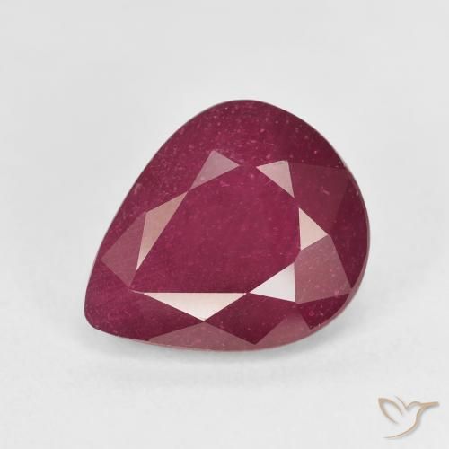 6.51ct Natürlicher tiefrot Rubin, Birnenform, VS
