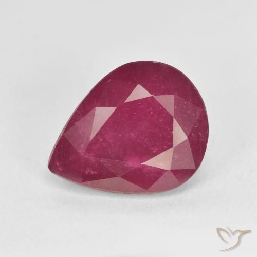 5.86ct Natürlicher Rosaig-rot Rubin, Birnenform, VS