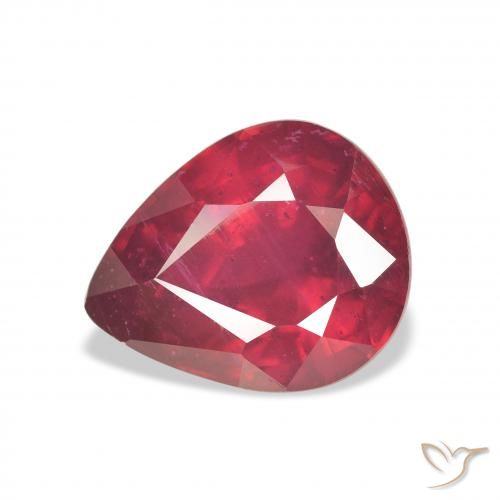 6.37ct Natürlicher Tiefrot Rubin, Birnenform, VS