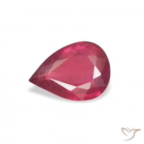 0.92ct Natürlicher rötlich-rosa Rubin, Birnenform, VS-SI