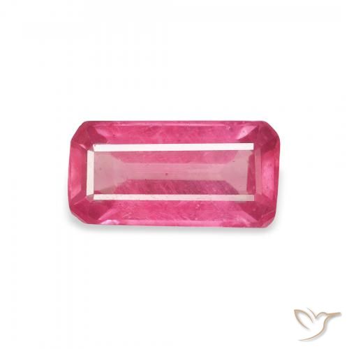 1.83ct Natürlicher Rosaig-rot Rubin, Smaragdschliff, VS-SI