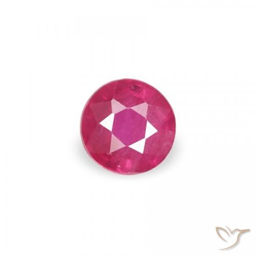 0.08ct Rosaig-rot Rubin, Runden, SI