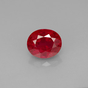 2,08 ctw natürlicher roter Rubin, Oval Schliff, SI-I1