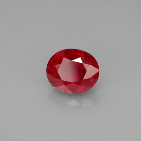 2,08 ctw natürlicher roter Rubin, Oval Schliff, SI-I1