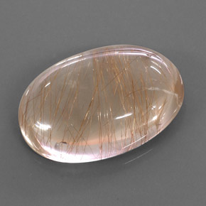 49,49 ctw natürlicher Gold Rutilquarz, Oval Schliff, Transparent