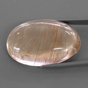 49,49 ctw natürlicher Gold Rutilquarz, Oval Schliff, Transparent