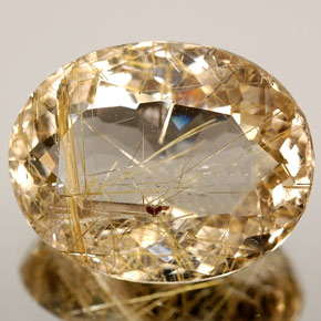 8,47 ctw natürlicher gelber Rutilquarz, Oval Schliff, Transparent