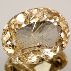 8,47 ctw natürlicher gelber Rutilquarz, Oval Schliff, Transparent