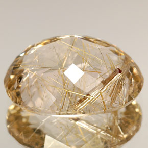 8,47 ctw natürlicher gelber Rutilquarz, Oval Schliff, Transparent
