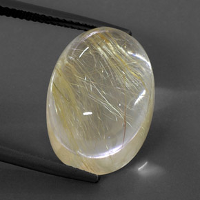 19,39 ctw natürlicher gelber Rutilquarz, Oval Schliff, Transparent