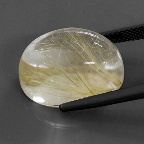 19,39 ctw natürlicher gelber Rutilquarz, Oval Schliff, Transparent