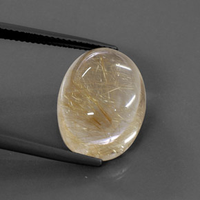 14,22 ctw natürlicher gelber Rutilquarz, Oval Schliff, Transparent