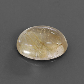14,22 ctw natürlicher gelber Rutilquarz, Oval Schliff, Transparent