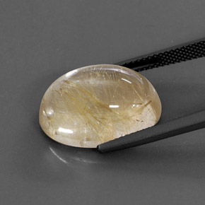 14,22 ctw natürlicher gelber Rutilquarz, Oval Schliff, Transparent