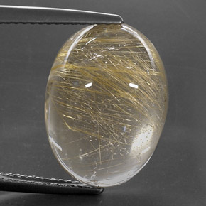 13,78 ctw natürlicher gelber Rutilquarz, Oval Schliff, Transparent