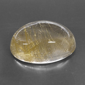 13,78 ctw natürlicher gelber Rutilquarz, Oval Schliff, Transparent