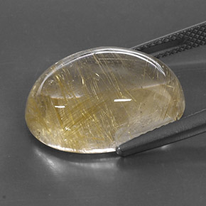 13,78 ctw natürlicher gelber Rutilquarz, Oval Schliff, Transparent