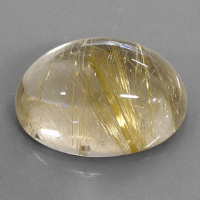 14,80 ctw natürlicher gelber Rutilquarz, Oval Schliff, Transparent