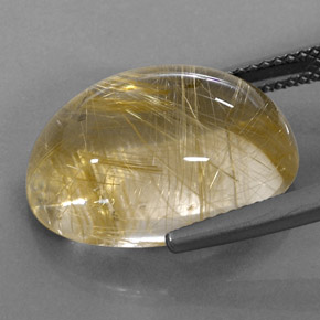 14,80 ctw natürlicher gelber Rutilquarz, Oval Schliff, Transparent