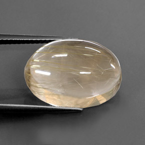 13,66 ctw natürlicher gelber Rutilquarz, Oval Schliff, Transparent