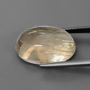 13,66 ctw natürlicher gelber Rutilquarz, Oval Schliff, Transparent
