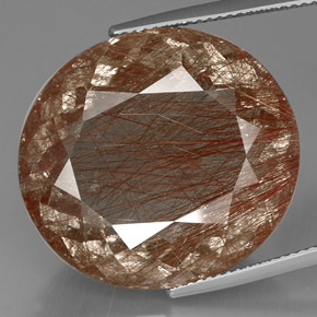 40,74 ctw natürlicher brauner Rutilquarz, Transparent, Transparent / Lichtdurchlässig