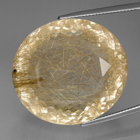 95,96 ctw natürlicher gelber Rutilquarz, Transparent, Transparent / Lichtdurchlässig