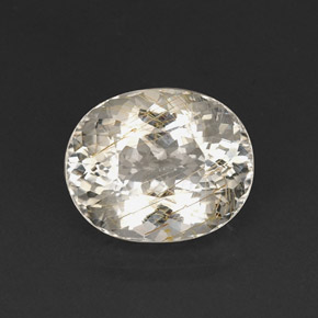 18,65 ctw natürlicher gelber Rutilquarz, Oval Schliff, Transparent