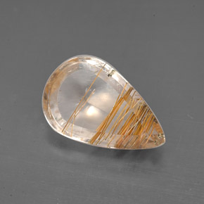 3,41 ctw natürlicher colorless Rutilquarz, Birnenform, Transparent