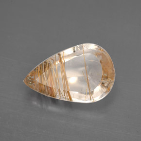 3,41 ctw natürlicher colorless Rutilquarz, Birnenform, Transparent