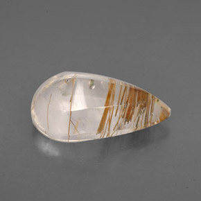 3,41 ctw natürlicher colorless Rutilquarz, Birnenform, Transparent