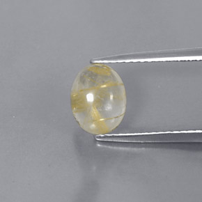 1,51 ctw natürlicher gelber Rutilquarz, Oval Schliff, Transparent