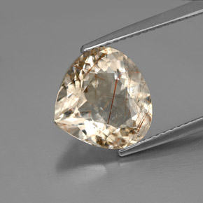 3,65 ctw natürlicher gelber Rutilquarz, Birnenform, Transparent