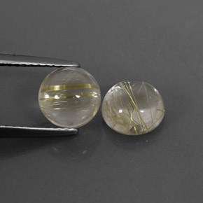  ct natürliche gelber Rutilquarz-Edelsteine, Rundschliff, Transparent
