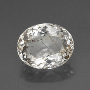 4,54 ctw natürlicher gelber Rutilquarz, Oval Schliff, Transparent