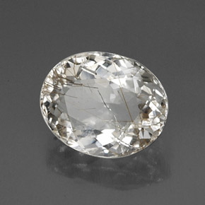 4,54 ctw natürlicher gelber Rutilquarz, Oval Schliff, Transparent