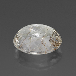 4,54 ctw natürlicher gelber Rutilquarz, Oval Schliff, Transparent
